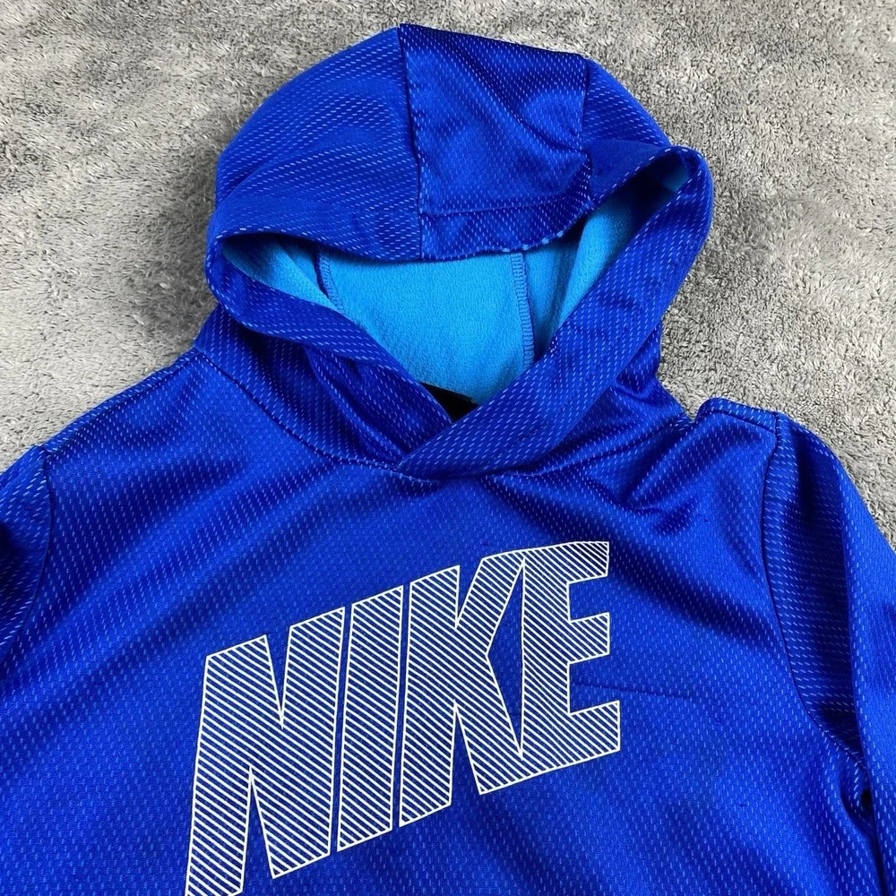 Nike Sweater Hoodie Youth Size 7/L Blue Dri-Fit‎